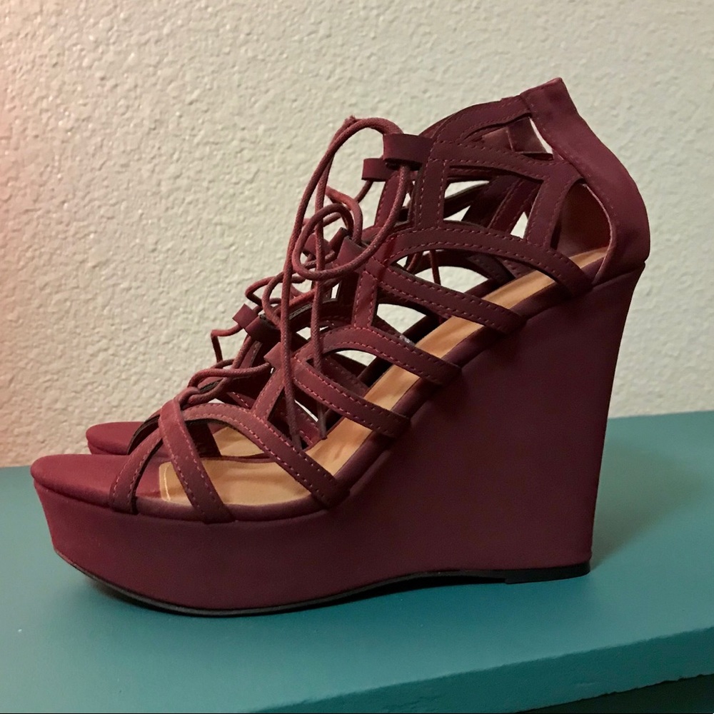 Lace Up Platform Wedges
